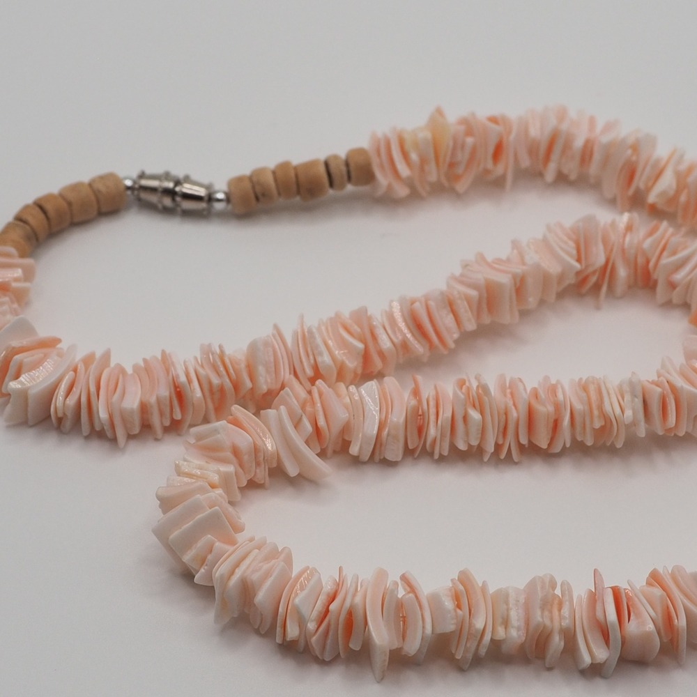 Pink Chip Shell Necklace Bead Hawaiian Coastal Boho Surf Aloha Tropical Beach